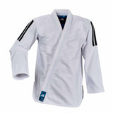 Adidas Contest Tropical Leaf BJJ ceketi, siyah çizgili beyaz — önden görünüm