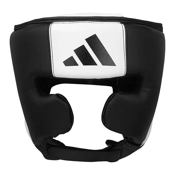 Adidas Speed Pro Head Guard boxing helmet front view black and gold