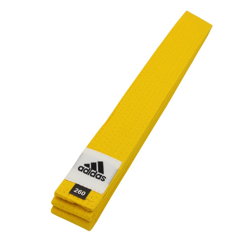 Yellow Adidas ADIB220P Club belt, folded product view