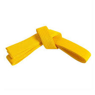 Stack of junior martial arts ranking belts at Gymnasia shop