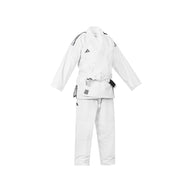 Beyaz Adidas BJJ kıyafeti, kemerli ceket ve pantolon
