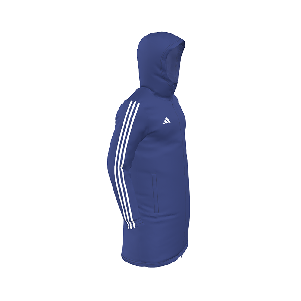 Insulated hood detail on Adidas winter training jacket