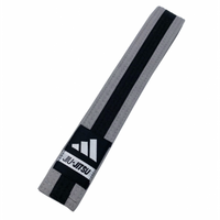 Adidas ADIBJJB-K çocuk jiu-jitsu kuşağı — siyah çizgili gri
