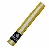Adidas ADIBJJB-K çocuk jiu-jitsu kuşağı — beyaz çizgili sarı