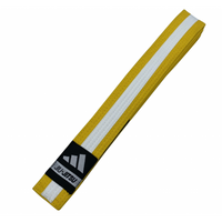 Adidas ADIBJJB-K çocuk jiu-jitsu kuşağı — beyaz çizgili sarı