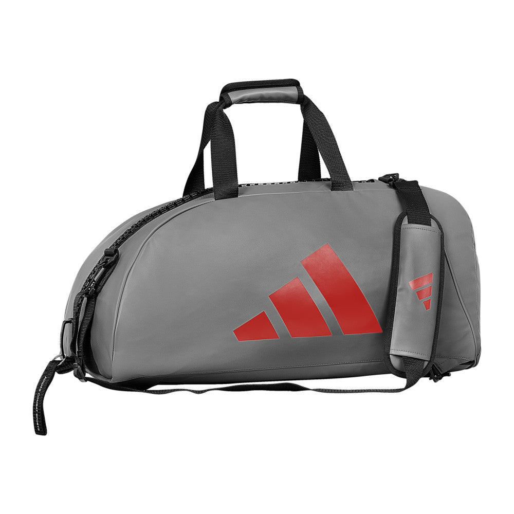 Adidas 2in1 Combat Sports Bag in Grey and Black convertible backpack view