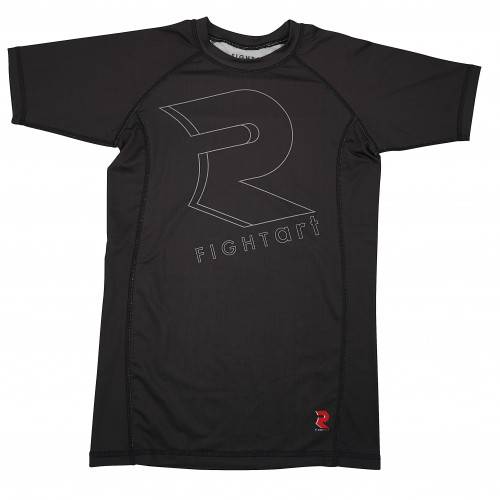 Fight Art Dark Model Rash Guard back view showing muscle fit