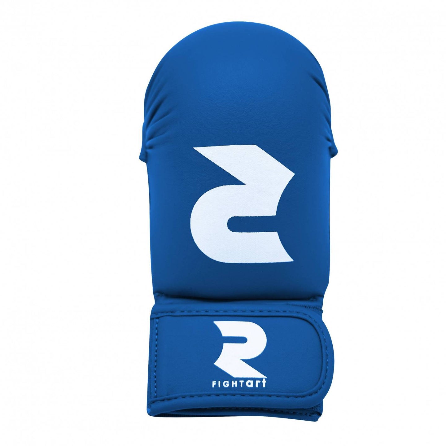 Pair of red karate gloves on white background