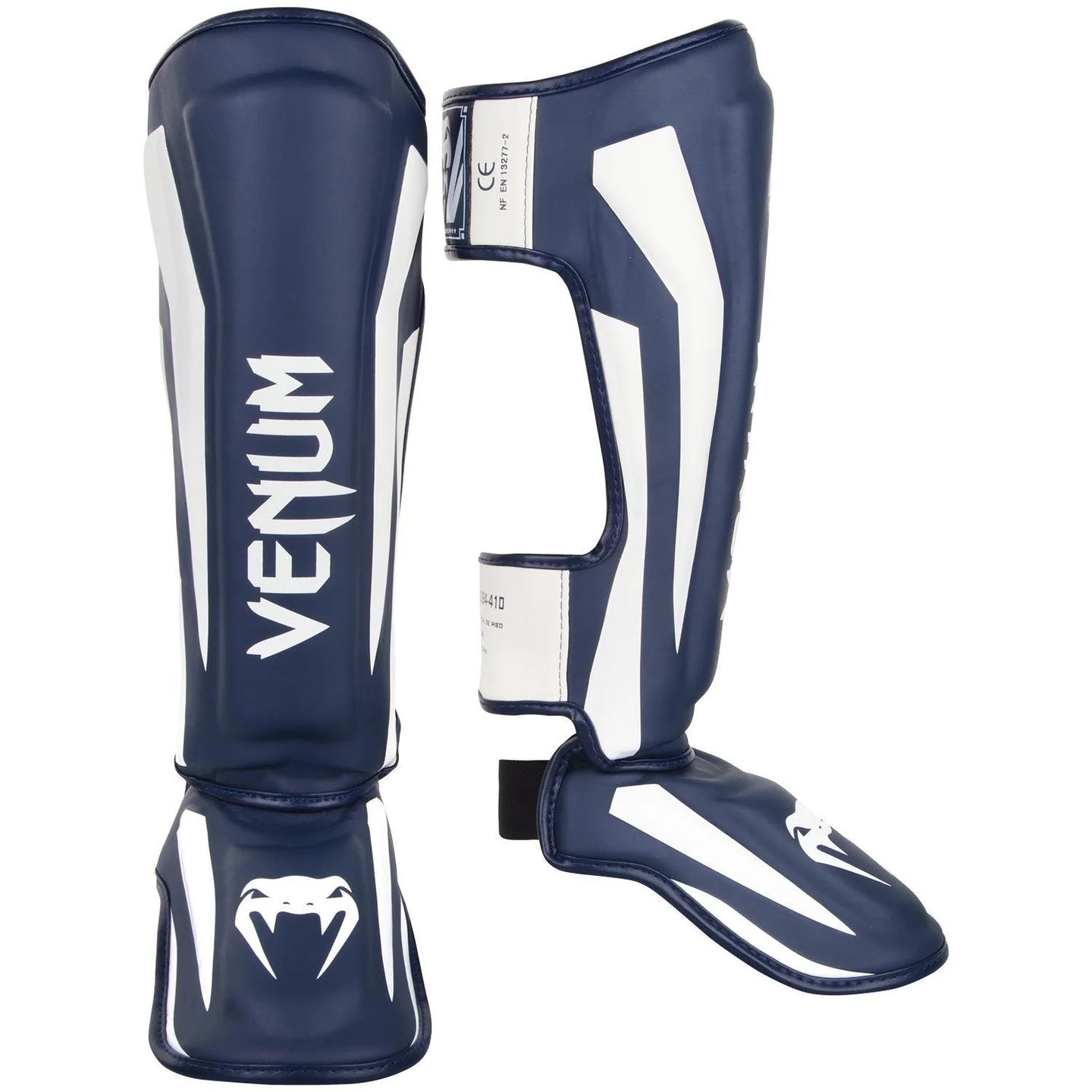 Venum Elite Standup Shin guards - White/Navy Blue