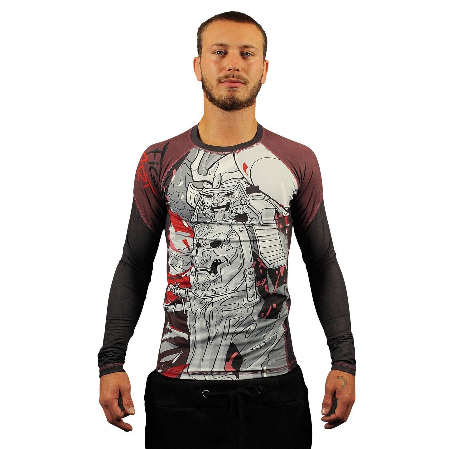 Fight Art DPA Samurai Rash Guard Back View with Artistic Graphic